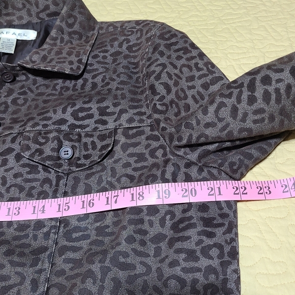 Rafael Leopard Button Down Coat size 14 - Picture 8 of 9